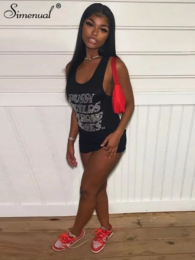Letter Printed Diamonds Mini Dress