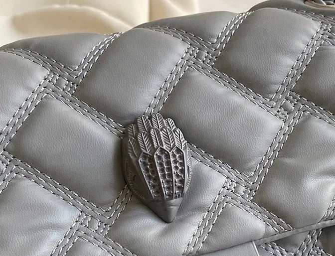 Grey Kurk Quilted Shoulder Bag