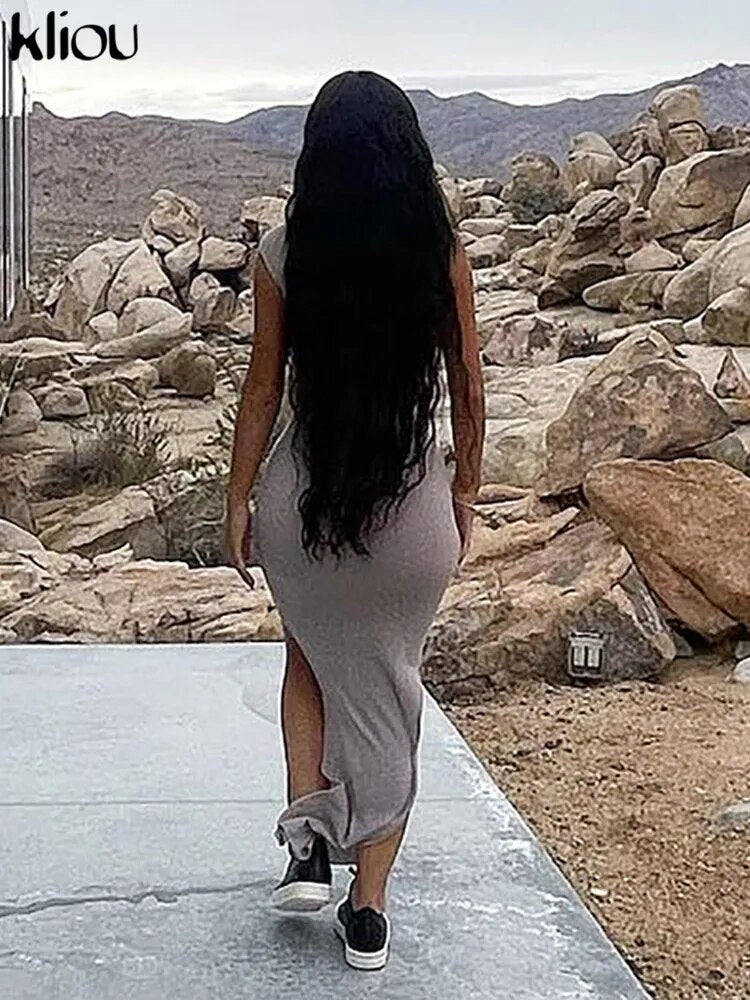 Solid Elegant Maxi Dress