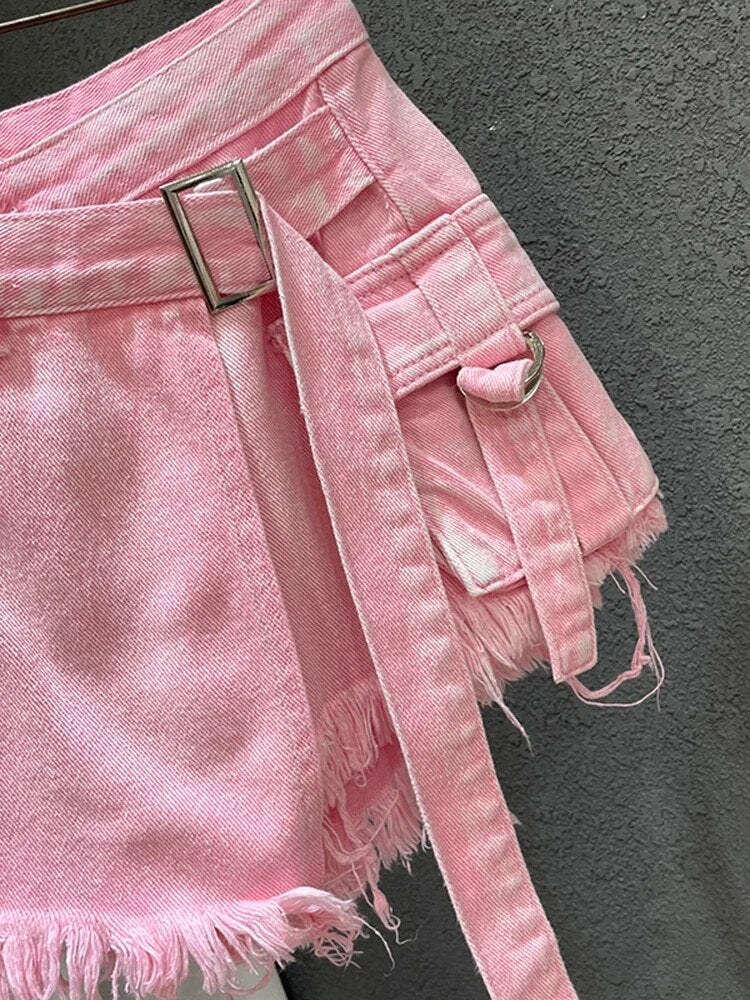 Patchwork Denim Skort