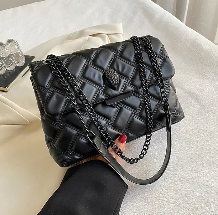 Black Kurk Quilted Shoulder Bag