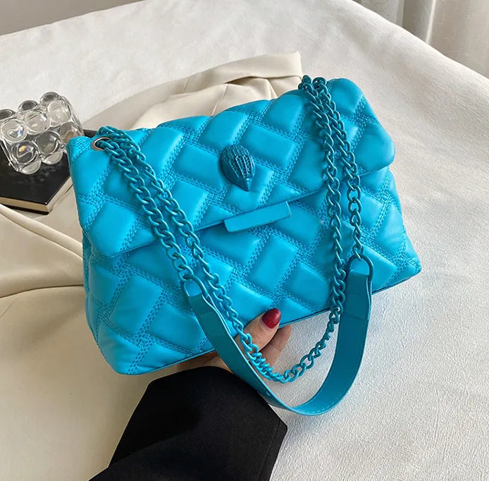 Blue Kurk Quilted Shoulder Bag