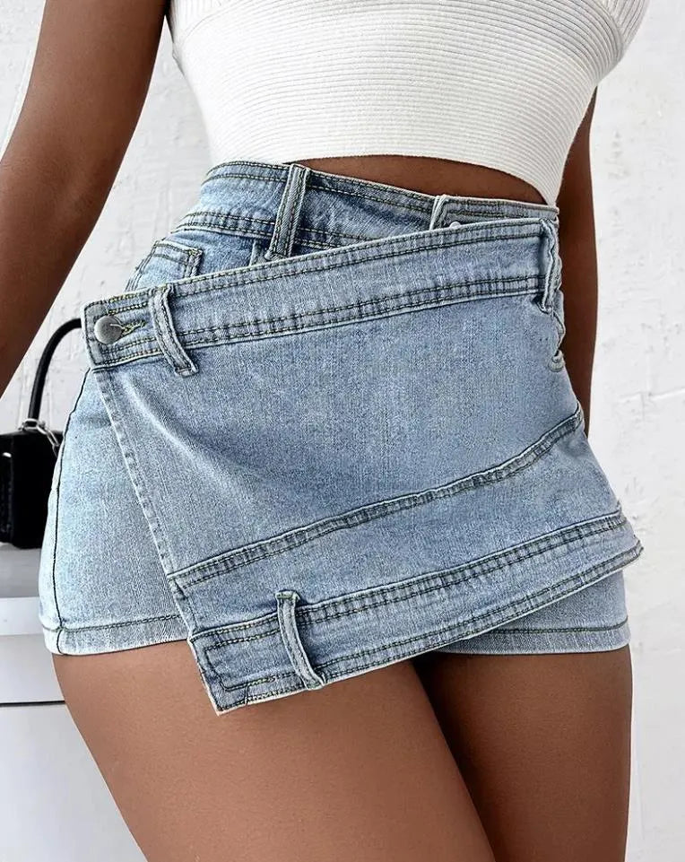 Irregular Jean Denim Skort