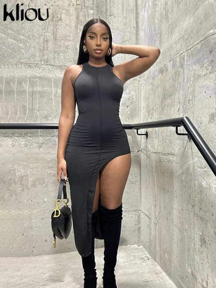 Side Cut Out Midi Dress