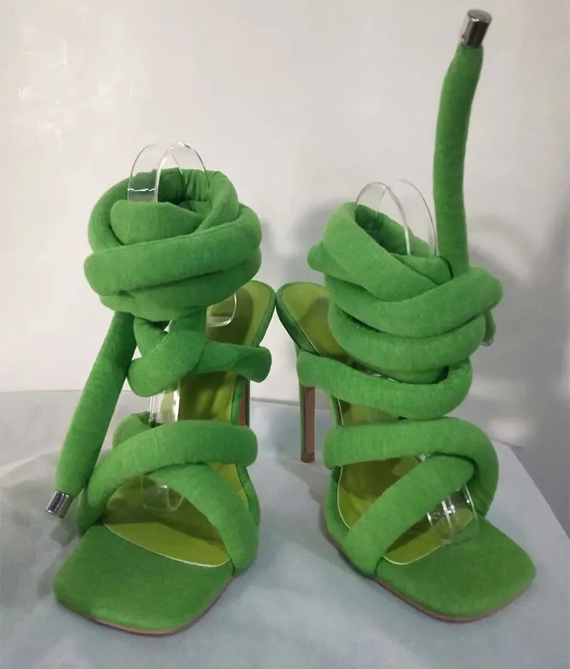 Green Kelly Thick Strap Heel