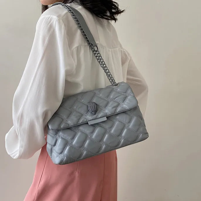 Grey Kurk Quilted Shoulder Bag
