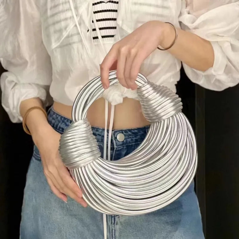 Silver High-end Woven Luxury Crossbody Bag