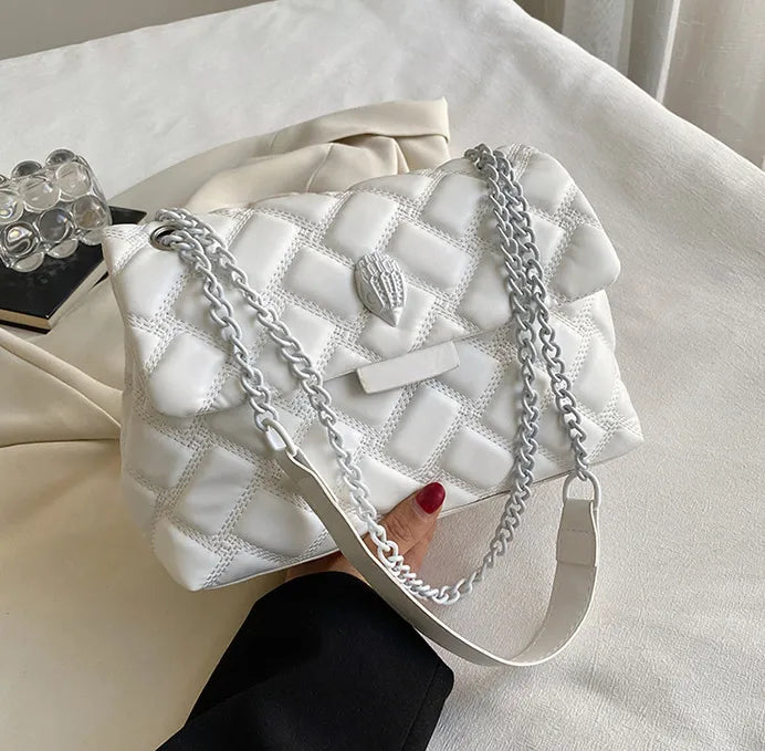 White Kurk Quilted Shoulder Bag