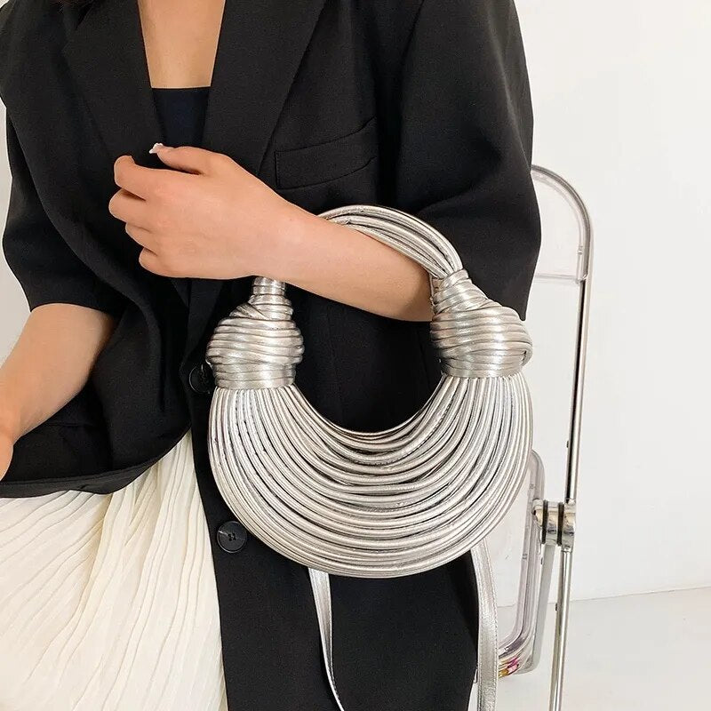 Silver High-end Woven Luxury Crossbody Bag
