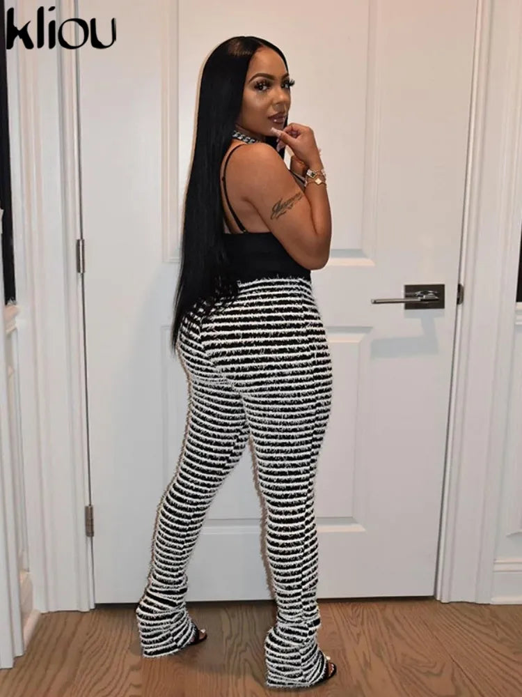 Stacked Fluffy Pants