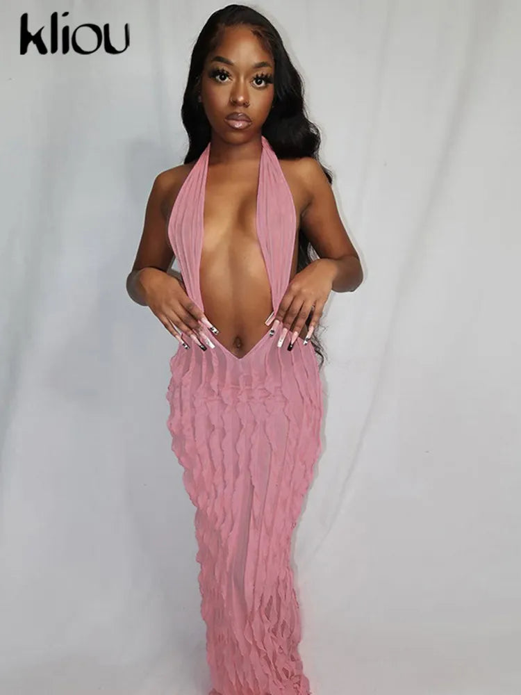 Elegant Halter Maxi Dress