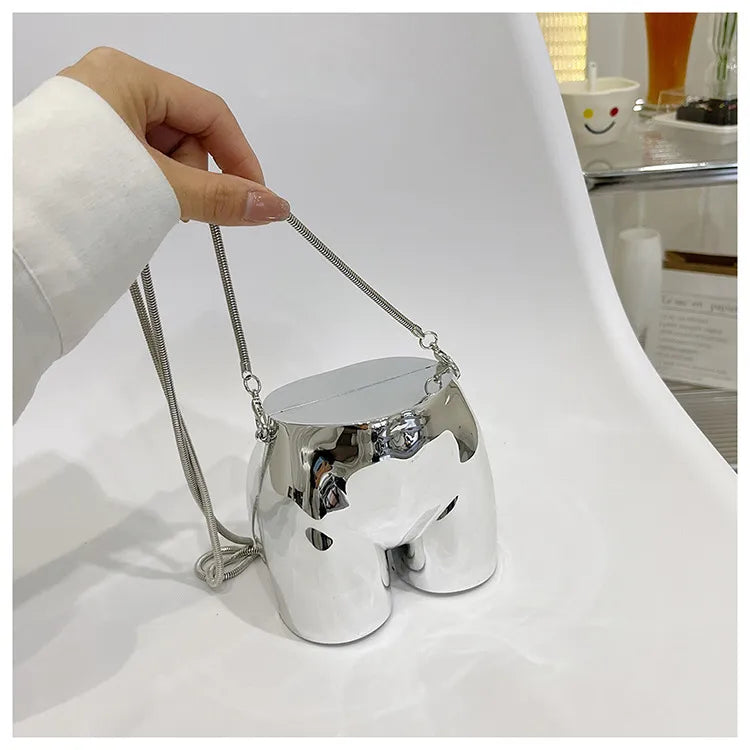 Silver - Shaped Luxury Acrylic Crossbody Shoulder Bag