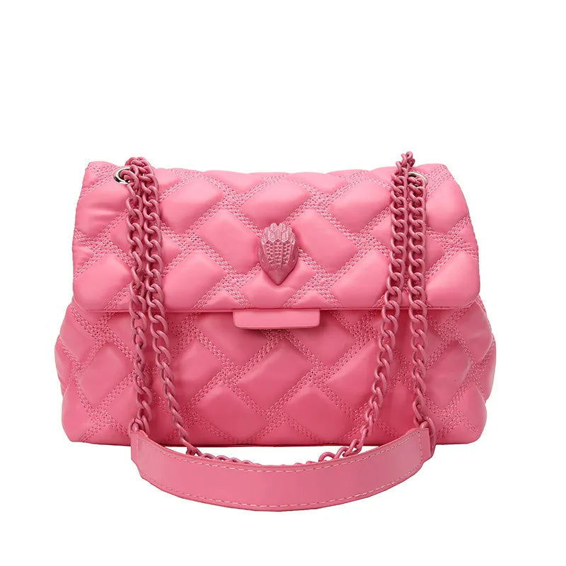Pink Kurk Quilted Shoulder Bag