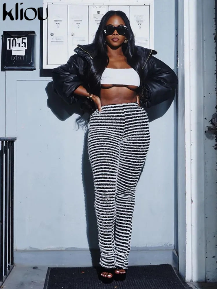Stacked Fluffy Pants
