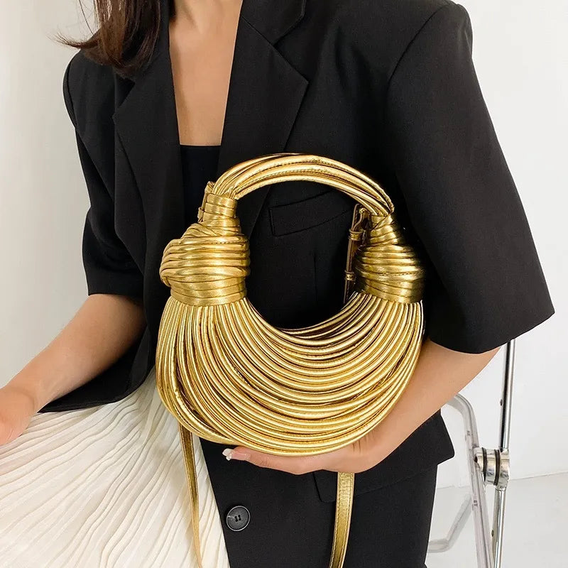 Gold High-end Woven Luxury Crossbody Bag