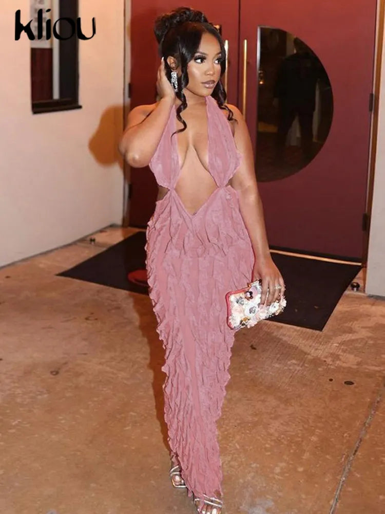 Elegant Halter Maxi Dress
