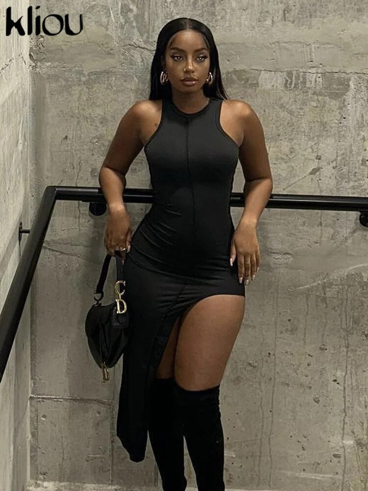 Side Cut Out Midi Dress