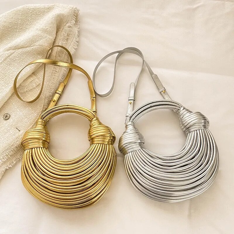 Gold High-end Woven Luxury Crossbody Bag