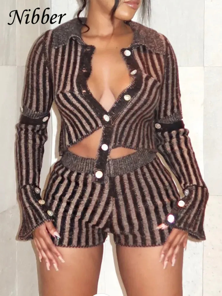 Streak Knit Two Piece Set