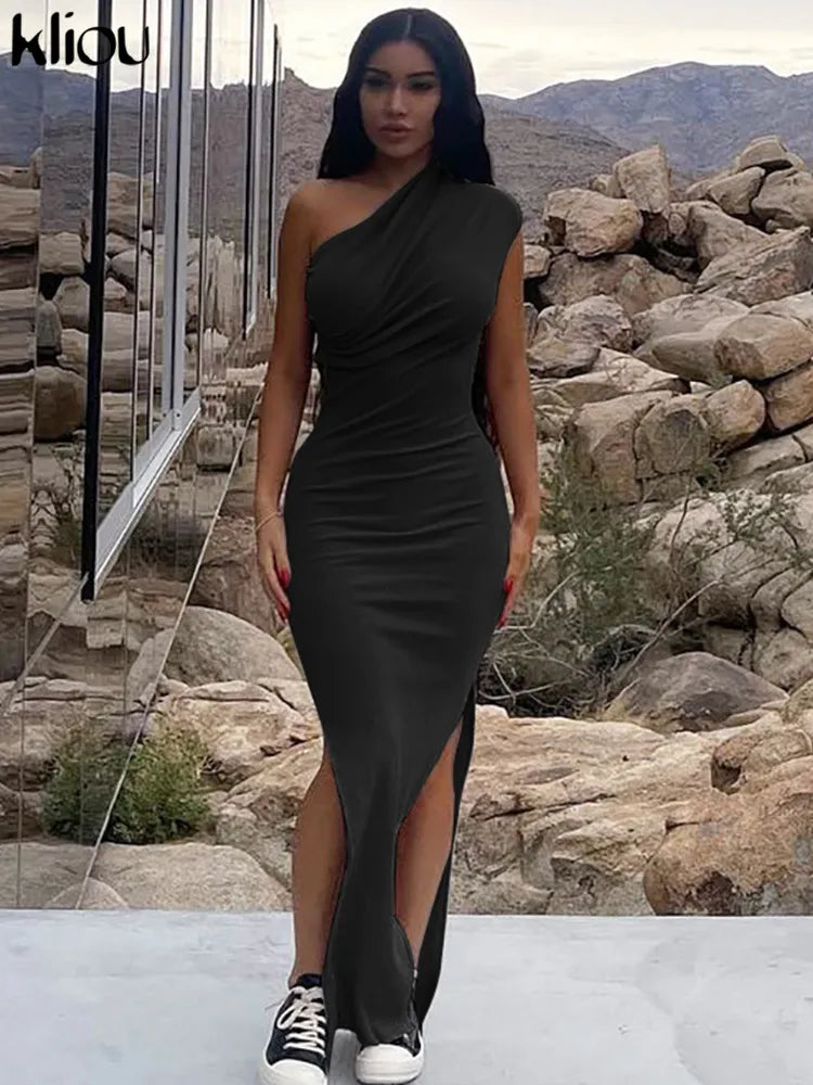 Solid Elegant Maxi Dress
