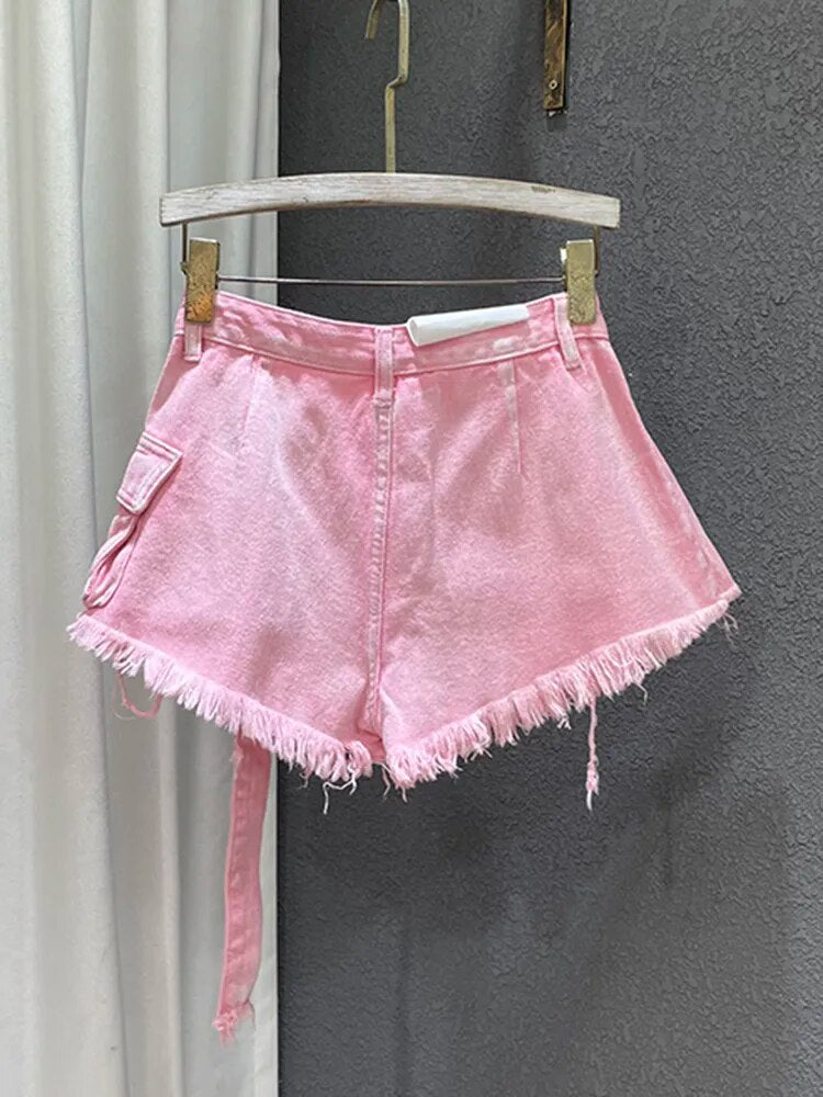 Patchwork Denim Skort