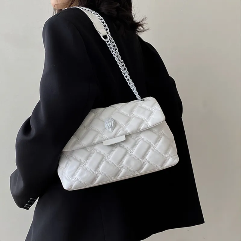 White Kurk Quilted Shoulder Bag