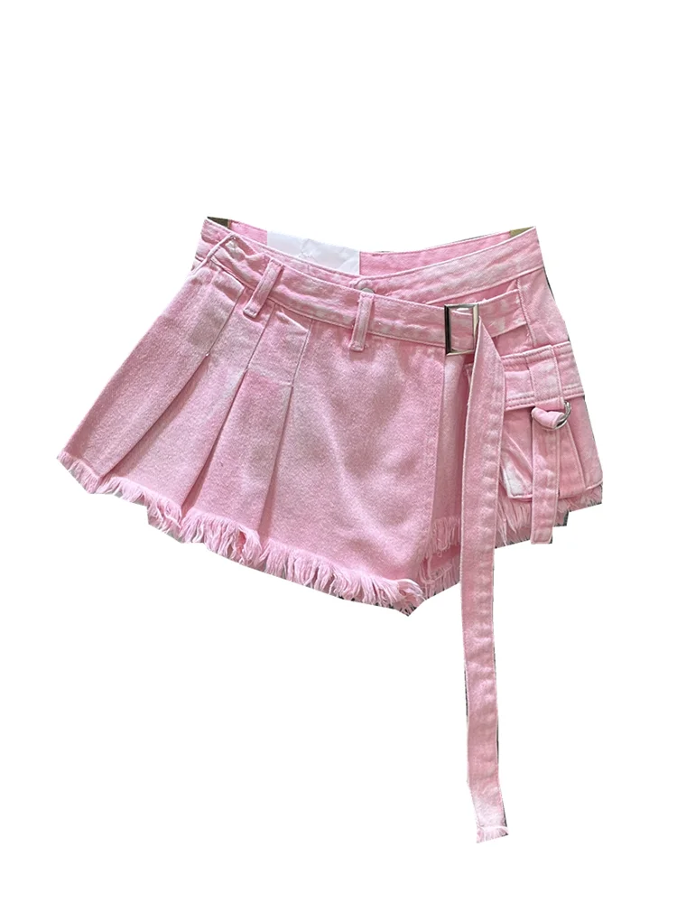 Patchwork Denim Skort