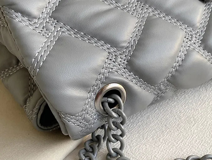 Grey Kurk Quilted Shoulder Bag