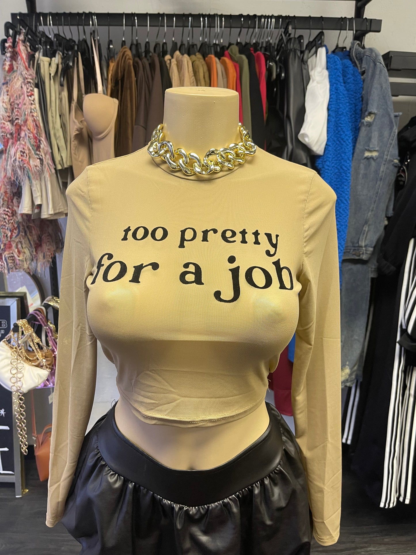Too pretty mesh top