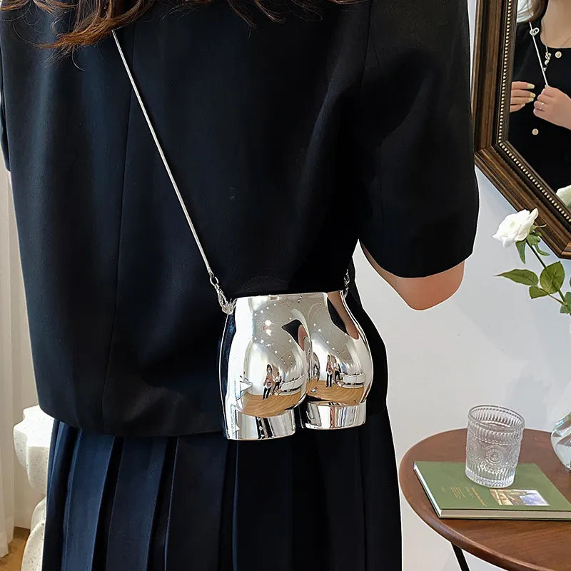 Silver - Shaped Luxury Acrylic Crossbody Shoulder Bag