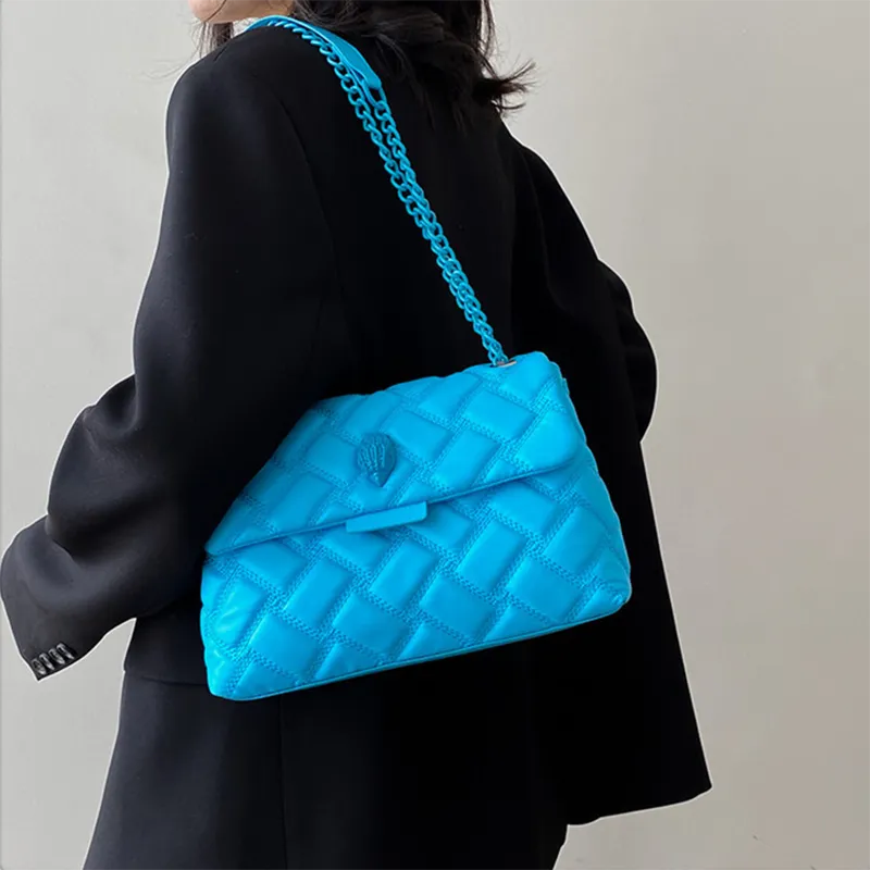 Blue Kurk Quilted Shoulder Bag