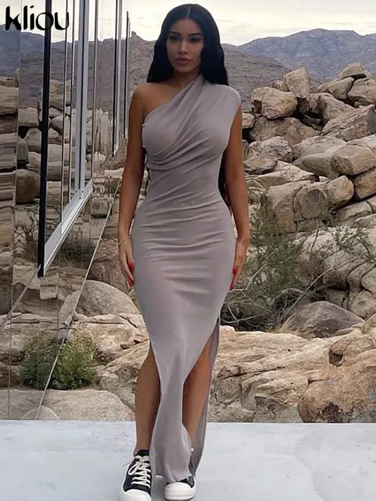 Solid Elegant Maxi Dress