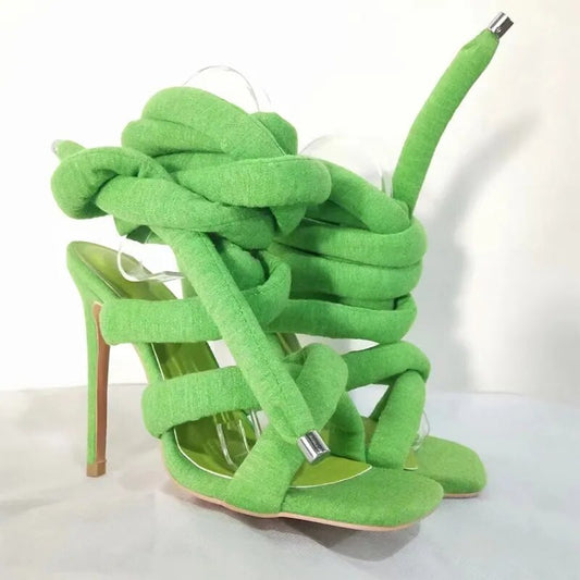 Green Kelly Thick Strap Heel