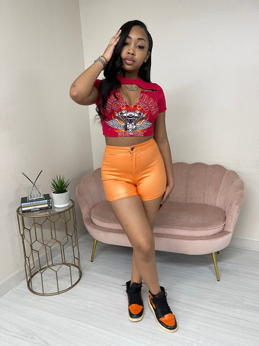 Disco high waist shorts